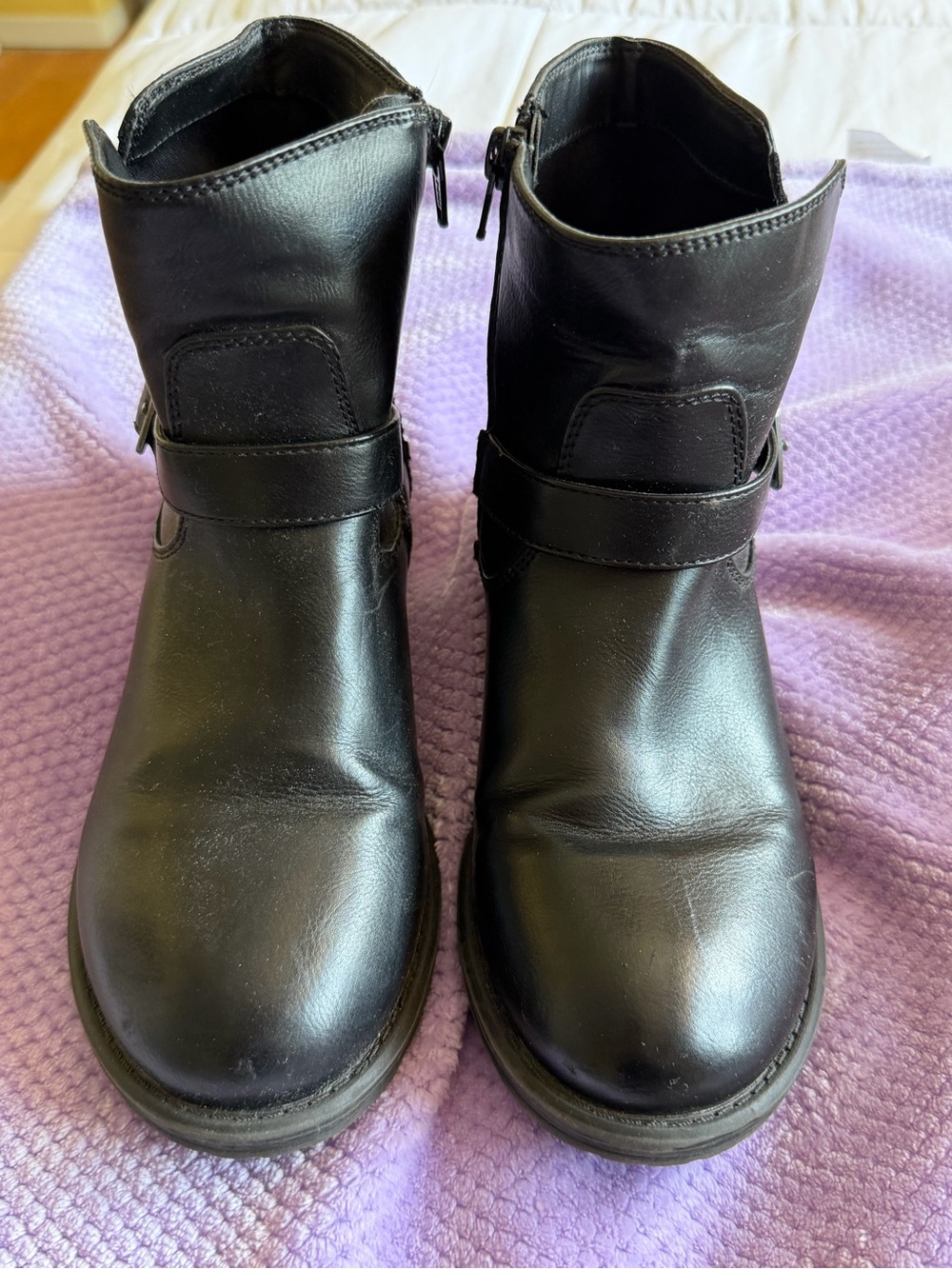Cat & Jack Black Kids Zip Ankle Boots